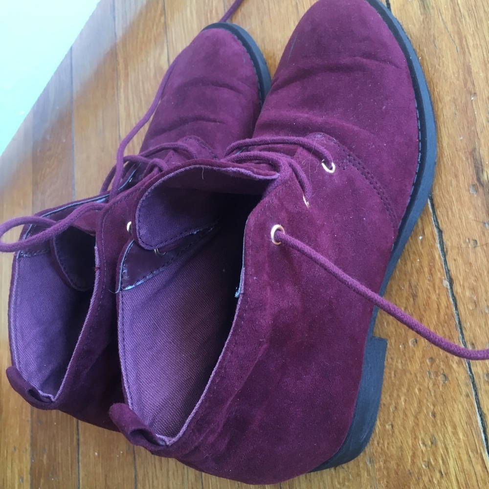 Garnet suede booties
